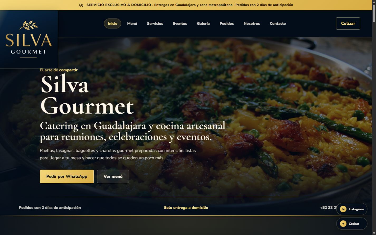 Silva Gourmet catering website