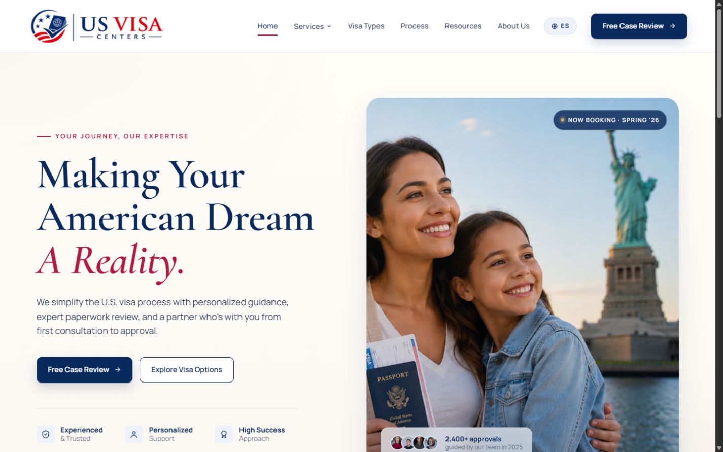US Visa Centers website